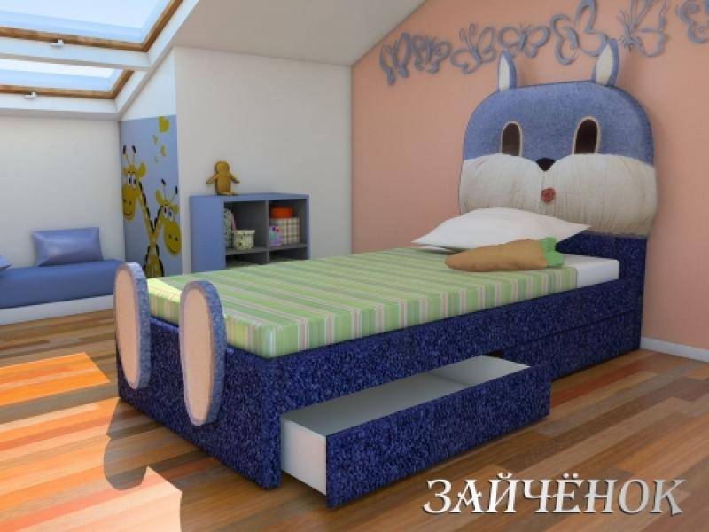 кровать зайка с мягким изголовьем кожа в Орле