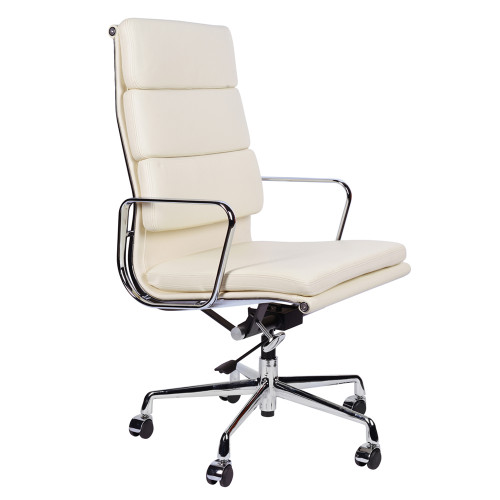 кресло eames style на колесиках кремовая кожа в Орле