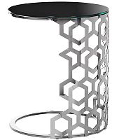 стол приставной silver circle 50x50х60 черный, серебро в Орле