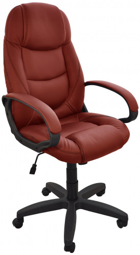 кресло компьютерное электра 1п эко-кожа, цвет бордовый, стёжка в цвет обивки в Орле
