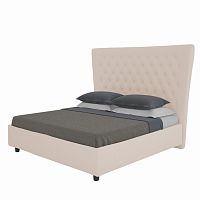 кровать двуспальная 180х200 светло-бежевая из велюра quicksand в Орле