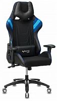 игровое кресло бюрократ бюрократ viking 4 aero, обивка: искусственная кожа, цвет: иск.кожа черная/ткань черная 26-28/сетка синяя(tw-10)-голубая(tw-55)-серая(tw-12) в Орле
