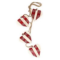 гирлянда новогодняя подвесная сердца в красную полоску со снежинками christmas hearts, 60 см в Орле