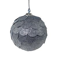 шар новогодний серебряный с блестящими чешуйками paper ball, 10 см в Орле