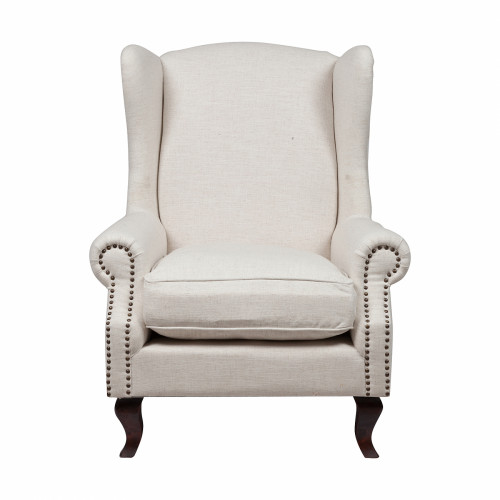 кресло collins wingback chair кремовая ткань в Орле