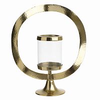 подсвечник золотой декоративный со стеклом круг gold circle, 38 см в Орле