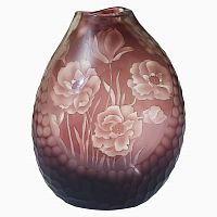 ваза стеклянная bordo (бело-бордовая) в Орле
