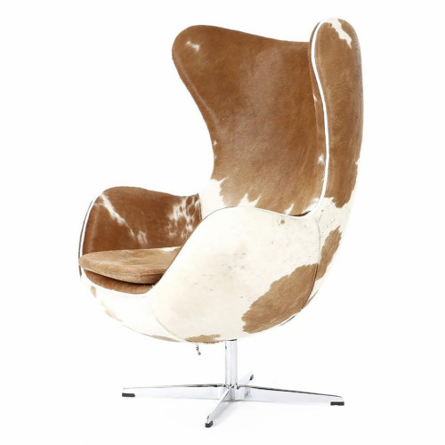 кресло egg chair коричнево-белое в Орле