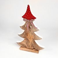 украшение новогоднее большое ель деревянная красная в горошек love tree, 42х27х5 см в Орле