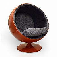 кресло ball chair оранжево-черное в Орле