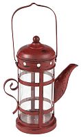 подсвечник-фонарь красный в виде чайника с ручкой old kettle, 27 см в Орле