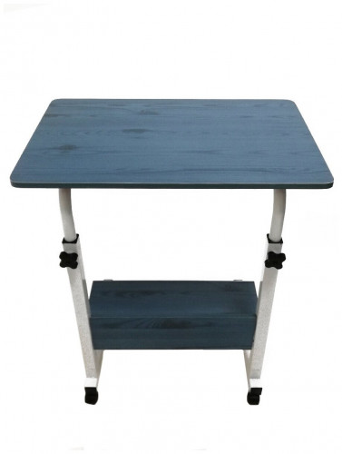 прикроватный столик для ноутбука, с полкой, с регулировкой высоты на колесиках, синий в Орле