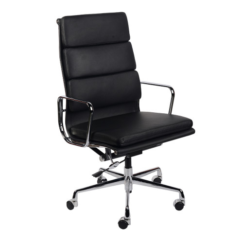 кресло eames style на колесиках черная кожа в Орле
