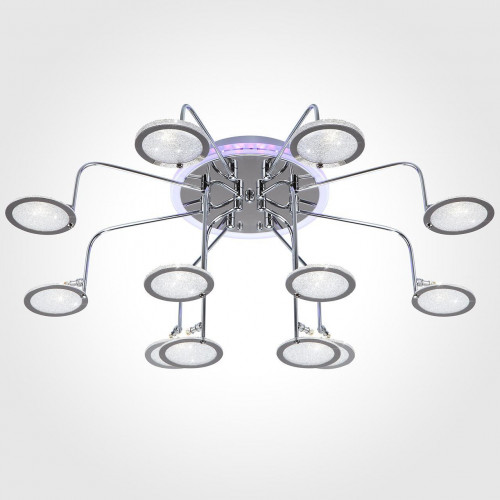 потолочная люстра eurosvet spider 80109/12 хром/синий+фиолетовый в Орле