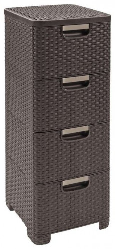 комод c 4 отделениями rattan style тёмно-коричневый в Орле