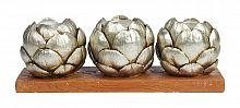 подсвечник сеербряный на 3 свечи на подставке шишки fir cone, 28 см в Орле