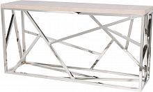 консоль geometric 180x50x90 хром, светло-коричневая столешица в Орле