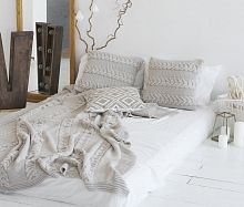 комплект плед с косами (180*220) и 2 наволочки (50*50) лён в Орле