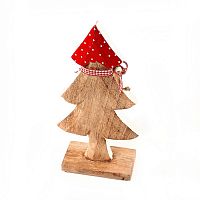 украшение новогоднее ель деревянная красная в горошек love tree, 28х12х6 см в Орле