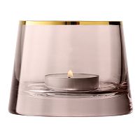 подсвечник стеклянный коричневый с золотым ободком для чайной свечи light, 6,6 см в Орле