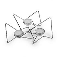 набор подсвечников серебряных металлических для чайных свечей tri-angular loop, 7 см, 3 штуки в Орле