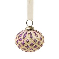 шар новогодний фиолетовый со снежным декором snow ball, 8х7х7 см в Орле